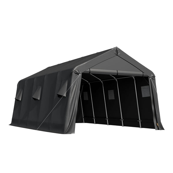 Hommow 13'x20' Portable Outdoor Storage Shelter, Heavy Duty Carport, Garage Tent Canopy for Motorcycle, Firewood