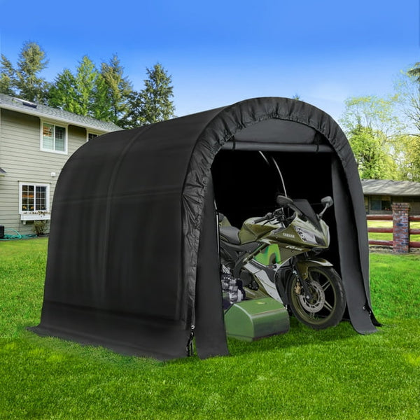 Hommow 7 FT x 8 FT Heavy Duty Storage Tent, Outdoor Tool Shed, Carport, Portable Garage for Patio, Garden, Black