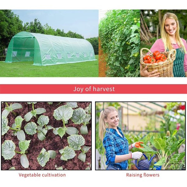 Erommy 26' x 10' x 7' Greenhouse Large Gardening Plant Hot House Portable Walking in Tunnel Tent