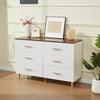 48"Wide Fluted 6 Drawers Dresser for Bedroom, Living Room, Hallway