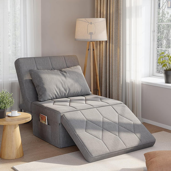 Richryce 4-in-1 Convertible Sofa Bed: 74" Adjustable Futon & Ottoman Sleeper for Small Spaces