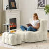 EROMMY Oversized Bean Bag Chair with Ottoman, Large Lounger Chairs for Adult, Comfy Lazy Sofa with Memory Foam Filled for Living Room, Bedroom or Balcony