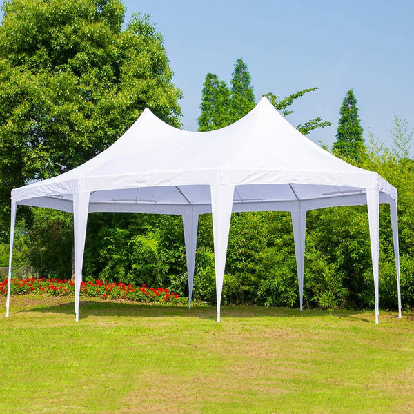 Yoleny 20*15 Ft Party Tent Gazebo Pavilion Adjustable Removable Sidewalls Shelter for Wedding, Garden, White