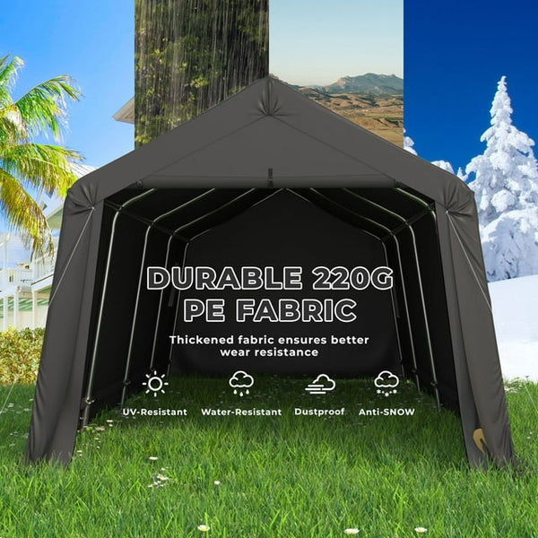 Hommow 11'x20' Portable Outdoor Storage Shelter, Heavy Duty Carport, Garage Tent Canopy for Motorcycle, Firewood