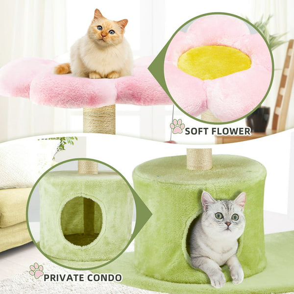 Mellcom 37" H Cat Tree,Cat Tower with Sisal Scratching Posts for Indoor Small Cats