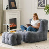 EROMMY Oversized Bean Bag Chair with Ottoman, Large Lounger Chairs for Adult, Comfy Lazy Sofa with Memory Foam Filled for Living Room, Bedroom or Balcony