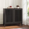 Buffet Sideboard Cabinet with Louvered Doors & Adjustable Shelf, Wood Storage Cabinet for Kitchen, Dining Room, Living Room, Entryway Walnut