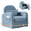Swivel Accent Chair with Hidden Storage, Armchair with Lumbar Pillow and Side Pocket for Living Room