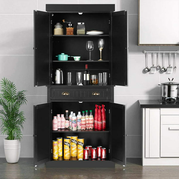 Erommy Kitchen Pantry, 72” Freestanding Storage Cabinets ,black