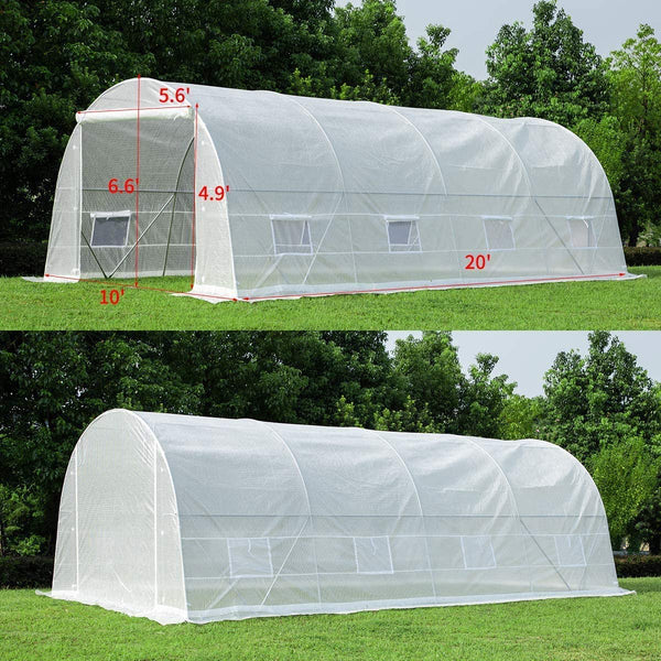 Yoleny 20' x 10' x 7' Greenhouse Large Gardening Plant Hot House Portable Walking in Tunnel Tent