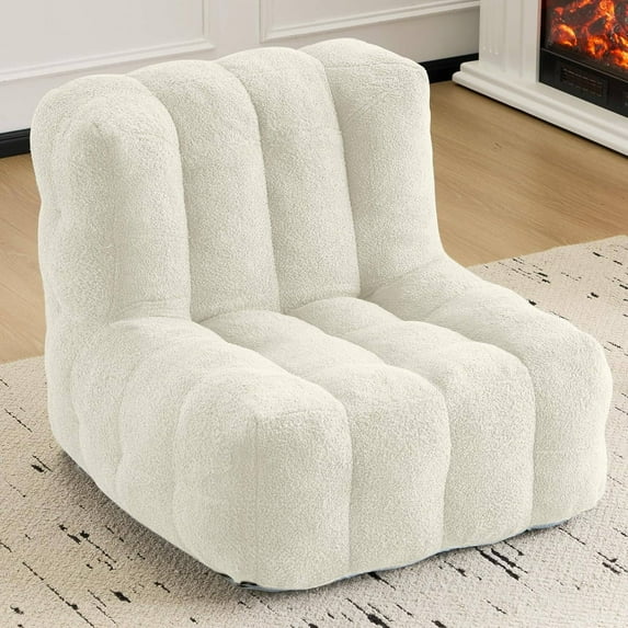 EROMMY Oversized Bean Bag Chair with Ottoman, Large Lounger Chairs for Adult, Comfy Lazy Sofa with Memory Foam Filled for Living Room, Bedroom or Balcony