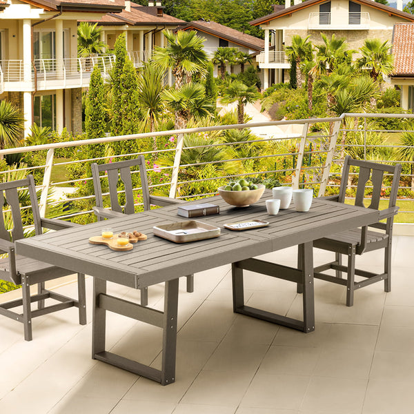 Yoleny 5 Piece Patio Dining Set for Backyard, Porch, Lawn, Party, and Garden, Gray