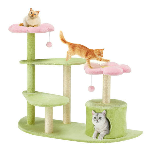 Mellcom 37" H Cat Tree,Cat Tower with Sisal Scratching Posts for Indoor Small Cats