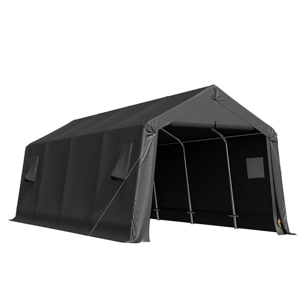 Hommow 11'x20' Portable Outdoor Storage Shelter, Heavy Duty Carport, Garage Tent Canopy for Motorcycle, Firewood