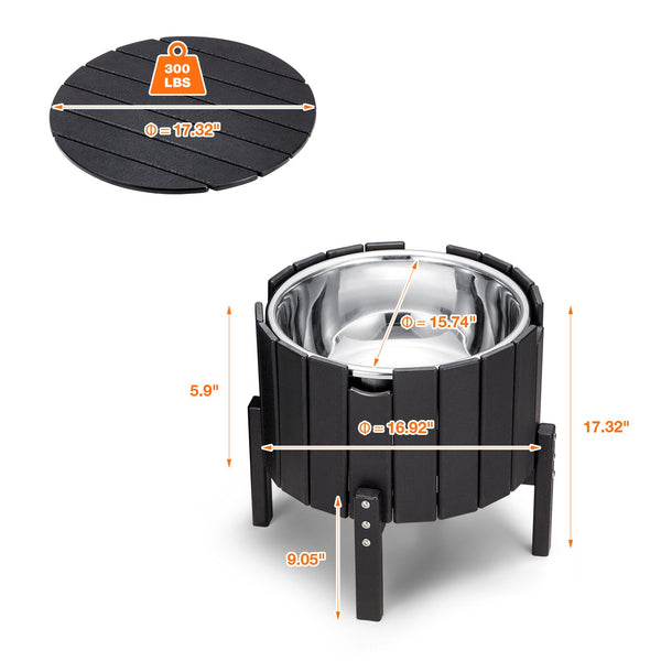 Yoleny Outdoor Patio Cooler, Cooler Table for Patio and Deck, HDPE, Black