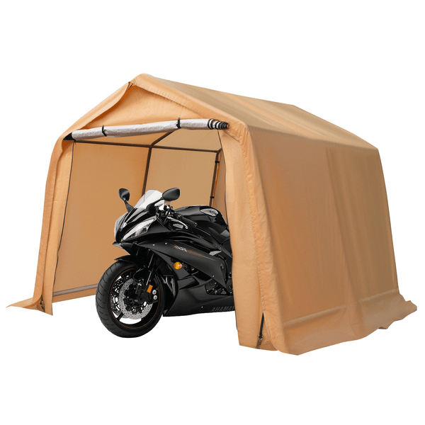 Hommow 10x10 ft Outdoor Storage Tent, Tool Shed, Carport, Portable Garage for Patio, Garden, Orange