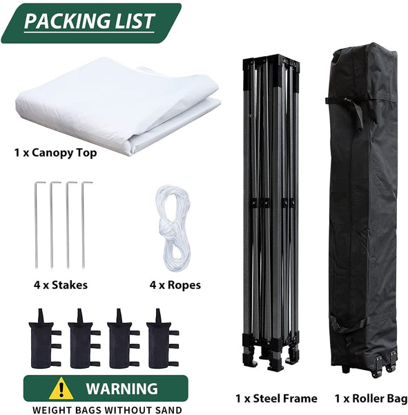 Hommow 10' x 15' Pop Up Canopy Tent Outdoor Tents for Parties with Roller Bag and 4 Sand Bags