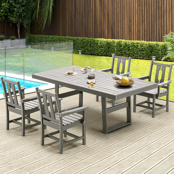Yoleny 5 Piece Patio Dining Set for Backyard, Porch, Lawn, Party, and Garden, Gray