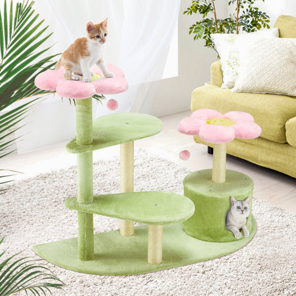 Mellcom 37" H Cat Tree,Cat Tower with Sisal Scratching Posts for Indoor Small Cats