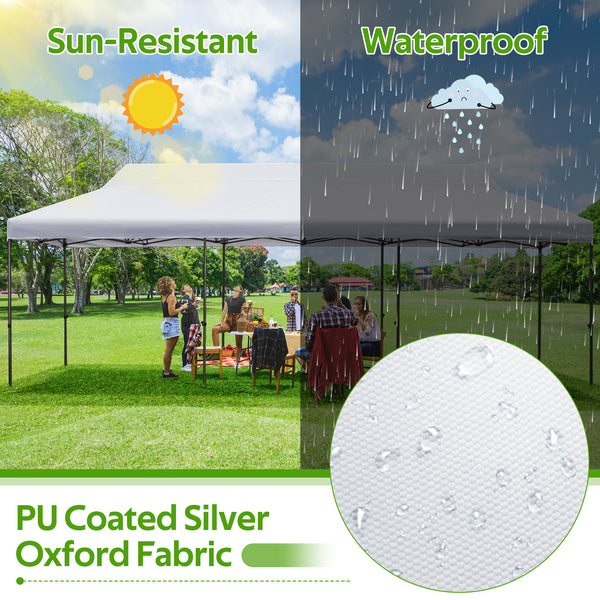 Hommow 10' x 30' Pop up Canopy Tent Outdoor Tents for Parties with Roller Bag and 8 Sand Bags