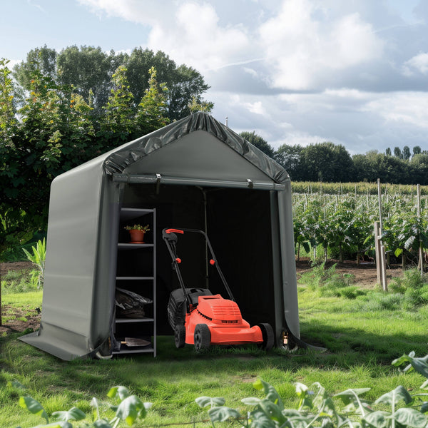 Erinnyees 6x 6 ft Outdoor Storage Shed, Carport Canopy, Portable Shelter, for Bike, Motorcycle, Garden Storage