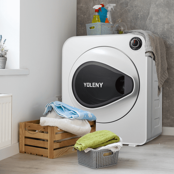 Erinnyees Electric Compact Laundry Dryer, 13.2 lbs Load Stainless Steel Portable Dryer With Exhaust Pipe, Mini Dryer for Apartments, Dorm, White