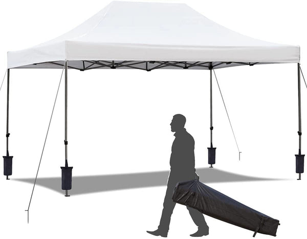 Hommow 10' x 15' Pop Up Canopy Tent Outdoor Tents for Parties with Roller Bag and 4 Sand Bags