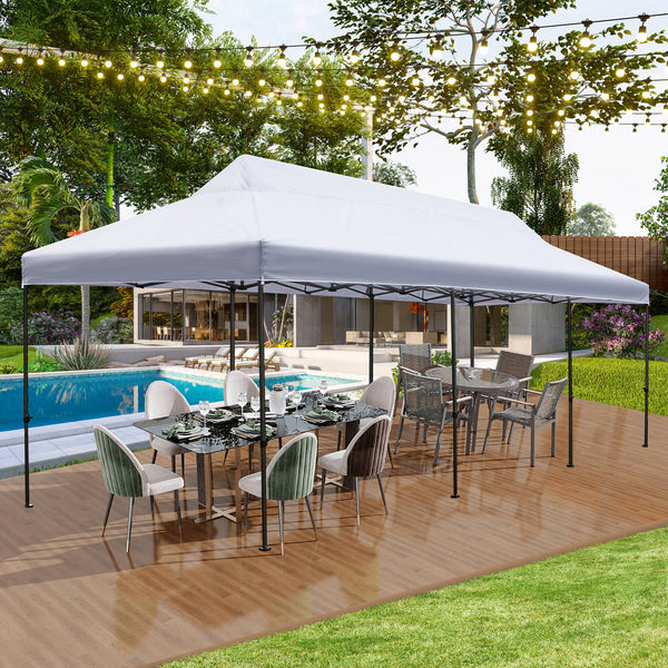 Hommow 10' x 30' Pop up Canopy Tent Outdoor Tents for Parties with Roller Bag and 8 Sand Bags
