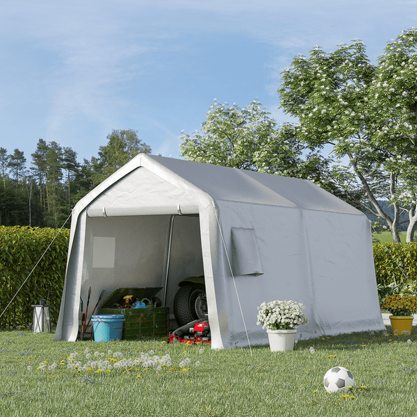 Hommow 8'x14' Portable Outdoor Storage Shelter, Heavy Duty Carport, Garage Tent Canopy for Motorcycle, Firewood