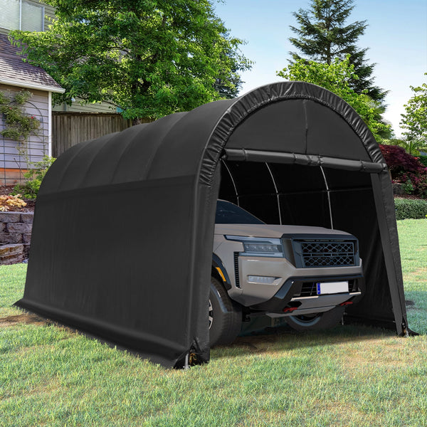 Hommow Portable Garage, 10' x 20' x 9.8' Heavy Duty Carport with All-Steel Metal Frame, Anti-Snow Storage Tent, Outdoor Tool Shed Canopy