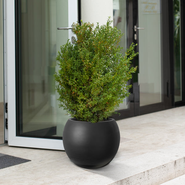 Richryce Modern Style Outdoor Planters for Porch, Round Planter with Drainage Hole, MgO Flower Pots, Balcony Large Pot Planters