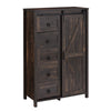 5 Drawers Dresser for Bedroom, Farmhouse 48" Tall Chest of Drawers, Wooden Closet Dresser with Sliding Barn Door, Storage Organizer Dresser for Living Room, Hallway