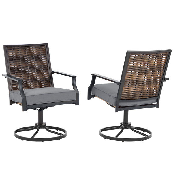 Erinnyees Cast Aluminum Outdoor Patio Dining Chair - Set of 2, Blue