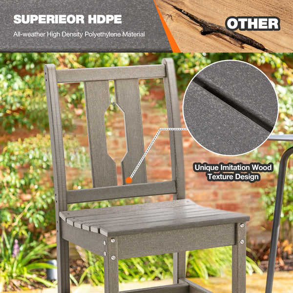 Yoleny 7PCS Outdoor Table and Chairs Set for Backyard, Porch and Lawn, Gray
