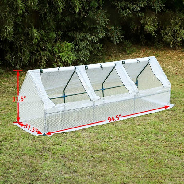Erommy Portable Mini Greenhouse Outdoor Green Plant Hot House with Zipper Doors for Garden,Patio,Home,Backyard,White