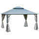 Yoleny 12' x 14' Hardtop Gazebo with Curtains and Netting - Metal Gazebo Aluminum Composite Double Roof for Patio, Backyard, and Lawn