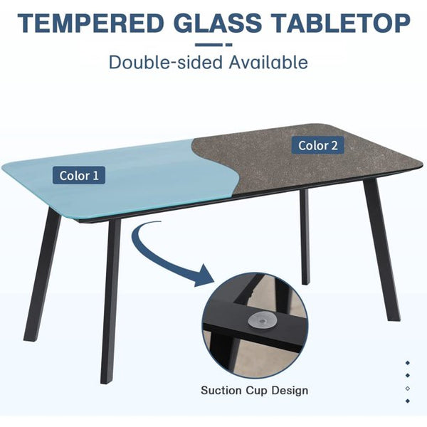 Yoleny 7 Pieces Patio Conversation Sets, Outdoor Rope-Woven Aluminum Patio Furniture Set with Thick Cushions, and Tempered Glass Coffee Table