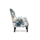 Richryce Mid Century Wingback Arm Chair,High Back Accent Chair,Blue Leaf