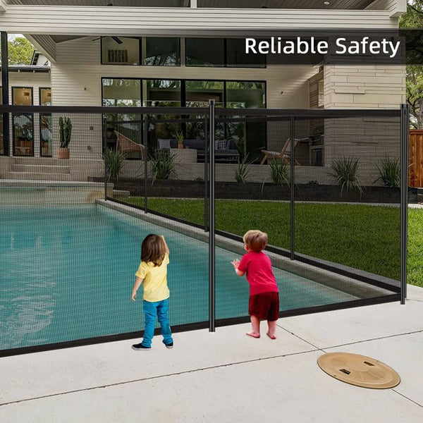 Mellcom Swimming Pool Fencing, In-Ground Removable Metal Child Barrier (8 Pack 4' x 12' )