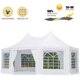 Yoleny 20*15 Ft Party Tent Gazebo Pavilion Adjustable Removable Sidewalls White Shelter For Wedding,Garden