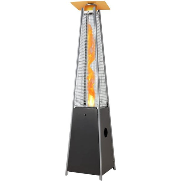 Yoleny Pyramid Patio Heater, 40,000 BTU Patio Propane Heater, Quartz Glass Tube Heater with Wheels for Outdoor, 87 Inch (Black)