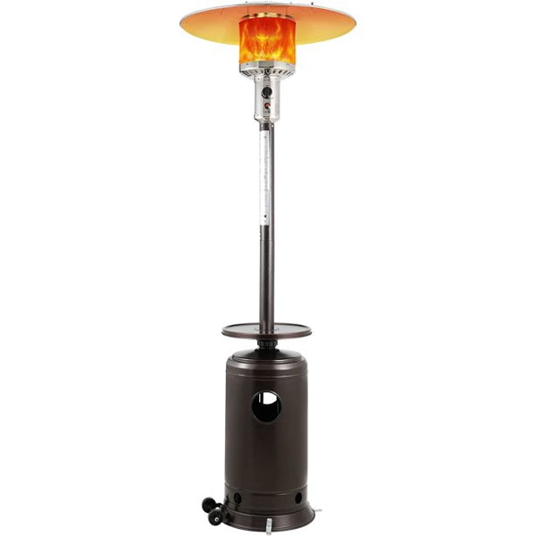 Yoleny Outdoor Patio Heater, 47,000 BTU Gas Propane Heater, 84.6 Inch Stainless Steel Heater with Wheels for Commercial & Residential (Black)