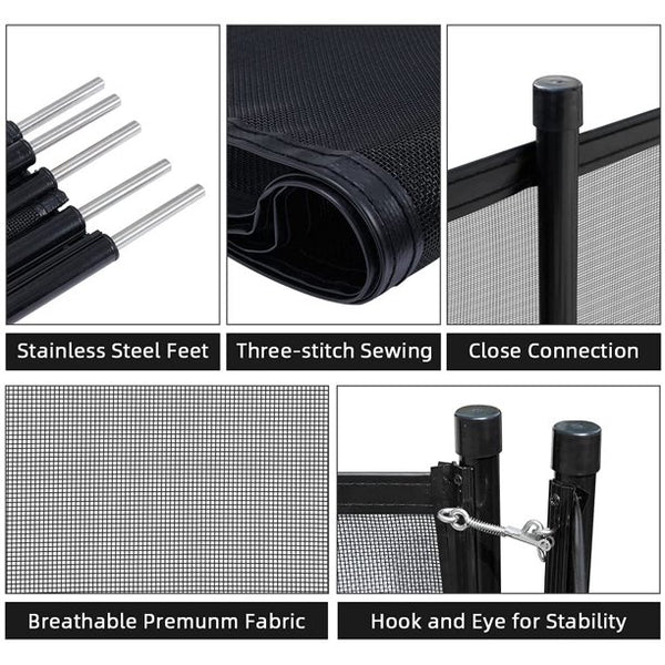 Mellcom Swimming Pool Fencing, In-Ground Removable Metal Child Barrier (8 Pack 4' x 12' )