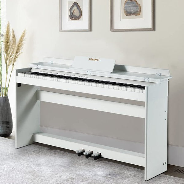 Yoleny 88 Key Weighted Digital Piano, Full-Size Responsive Hammer-Action Keyboard Electric Piano, Metal Pedal, 2x20w Speakers, for Beginners And Professionals, White
