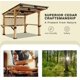 Yoleny Hardtop Gazebo 10' x 11' Outdoor Cedar Gazebo Patio Wood Pergola with Steel Hardtop and Bar Counters for Garden, Patio, Backyard