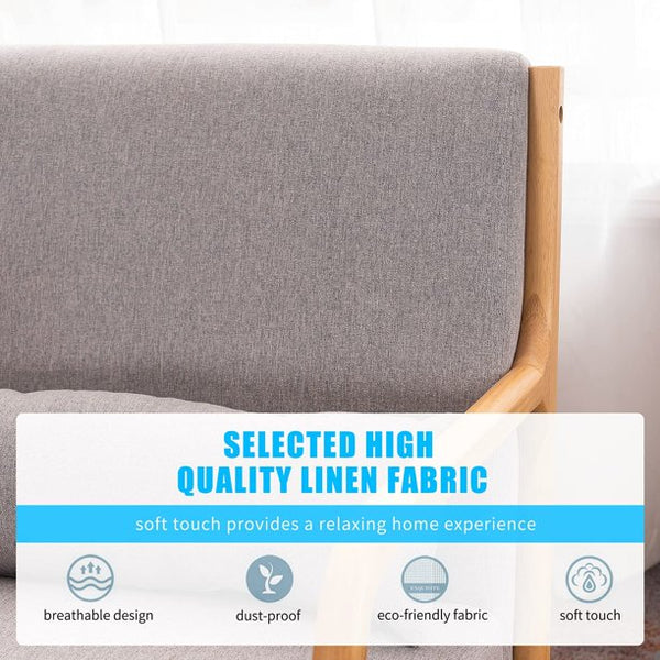 MELLCOM Fabric High Back Rocking Chair, Gray