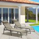 Yoleny Patio Chaise Lounges, Set of 2 Outdoor Lounge Chairs with Adjustable Backrest, All-Weather Textiline Recliner Chairs with Steel Frame and Ergonomic Armrest, for Patio Beach Yard Pool