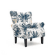 Richryce Mid Century Wingback Arm Chair,High Back Accent Chair,Blue Leaf
