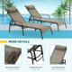 Yoleny Patio Chaise Lounges, Set of 2 Outdoor Lounge Chairs with Adjustable Backrest, All-Weather Textiline Recliner Chairs with Steel Frame and Ergonomic Armrest, for Patio Beach Yard Pool