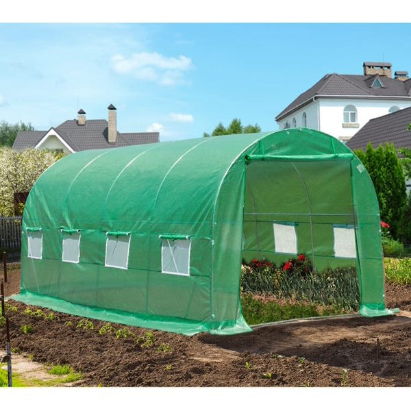 Yoleny 40' x 12' x 7.5' Greenhouse, Large Walk-in Greenhouse with 2 Roll-up Zippered Doors&20 Screen Windows for Outside Heavy Duty Winter, Green